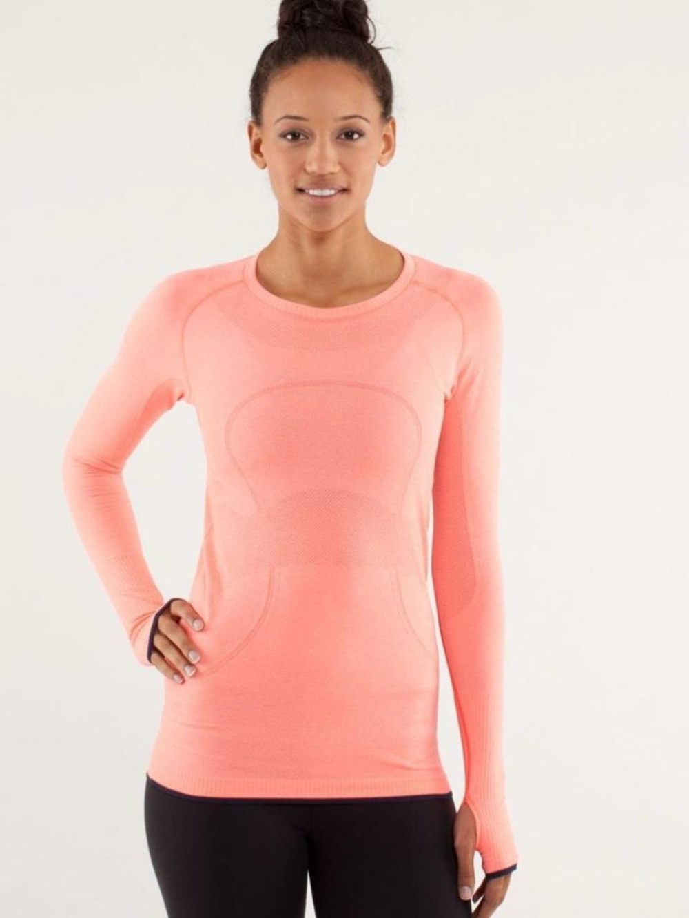 Lululemon Run: Swiftly Tech Long Sleeve in coral pink size 6
